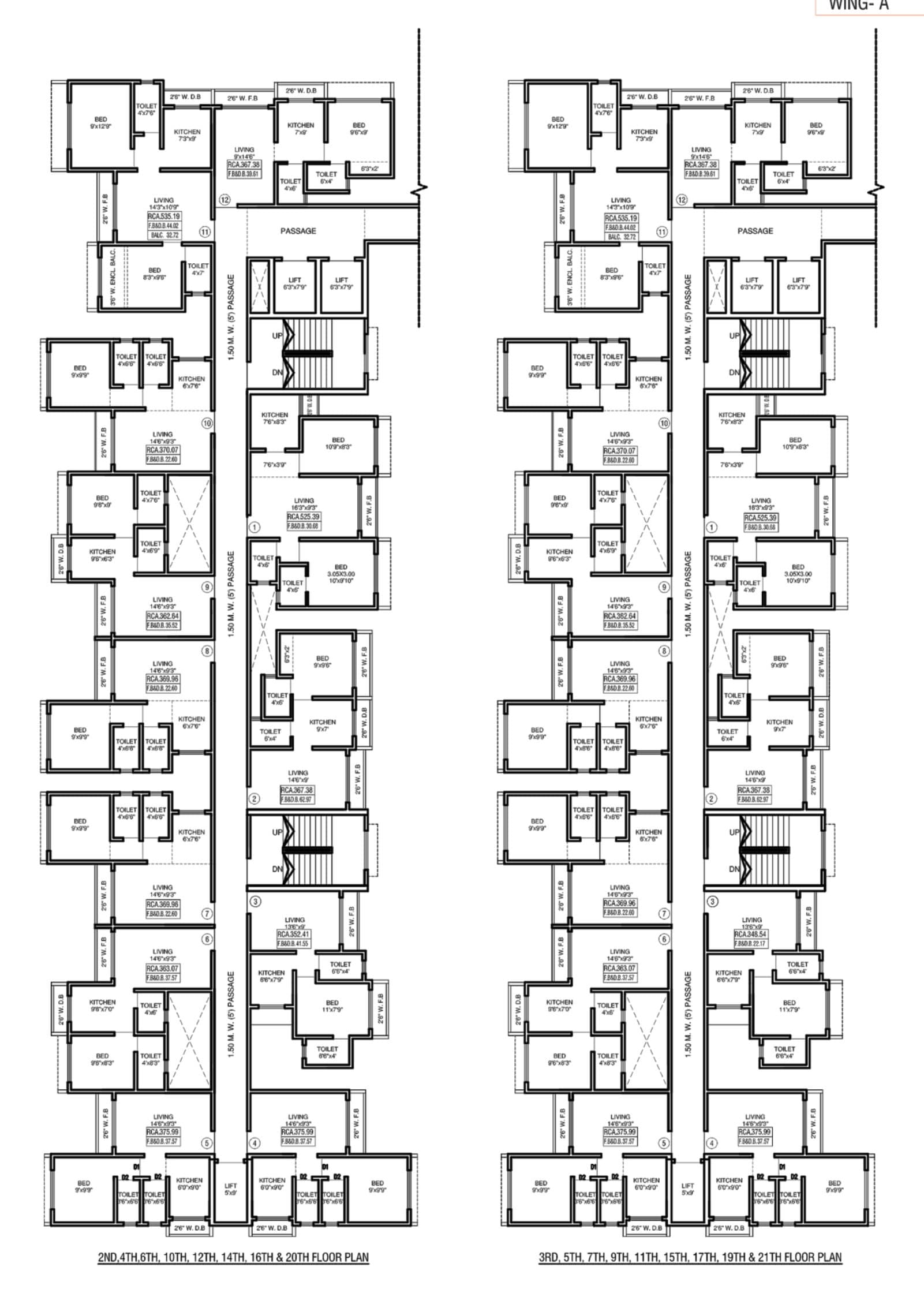 1 BHK floor plan (locked)